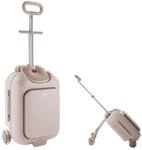 Kinderkraft Cabby 2-in-1 Kinderkoffer mit Sitz, faltbar, LED-R&auml;der, Golden
