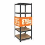 Relaxdays Schwerlastregal, HBT: 200x80x60 cm, anthrazit | Traglast 875 kg, 5