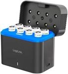 LogiLink Akku-Ladeger&auml;t und Aufbewahrungsbox zum Transportieren, inklusive 4X AA/4x