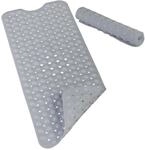 Relaxdays Badewannenmatte, mit Saugn&auml;pfen, PVC, Kinder & Erwachsene, grau | BxT: 97