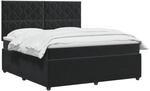 vidaXL LED Boxspringbett mit Matratze Schwarz 160 x 200 cm Samt | Integrierter