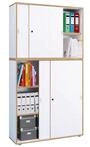 VCM Holz B&uuml;roschrank Ordner Aktenschrank B&uuml;rom&ouml;bel Schrank Salia 5-Fach...