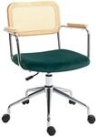 HOMCOM B&uuml;rostuhl mit Rattanoptik, Wippfunktion, f&uuml;r Home Office, Gr&uuml;n 
