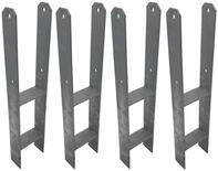 H Anker Pfostentr&auml;ger 116x600 mm 4er Set Feuerverzinkt Pfostenanker Stabil 