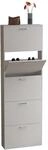 VCM Schuhschrank Wei&szlig; 59x17x179 cm 5 T&uuml;ren 5 F&auml;cher Holzwerkstoff Flur 