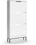 Vicco Schuhkipper Luca, Wei&szlig;, 59 x 123 cm mit 3 Kippf&auml;cher | mit 3 F&auml;chern
