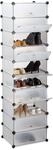 Relaxdays Schuhregal 10 Ebenen, Schuhschrank gro&szlig;, transparent | Steckregal