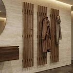MCA 3er-Set Garderobenpaneel HWC-P56 24 Haken Massiv-Holz | Wandgarderobe,