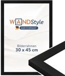 WANDStyle Bilderrahmen 30x45 Schwarz, moderner Bilderrahmen Holz 30x45 cm 