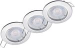 Oktaplex 3er Set Sedan LED Einbaustrahler 230V 3Step dimmbar 2700K Warmwei&szlig; |...