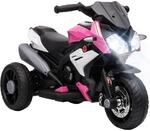 HOMCOM Elektro Kindermotorrad mit Musik f&uuml;r 3-5 Jahre 3 km/h Rosa+Wei&szlig; 