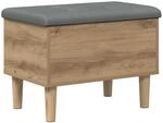 vidaXL Aufbewahrungsbank mit Kissen Artisan-Eiche 62 x 42 x 46 cm