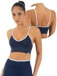SMILODOX Sport BH Damen Yari Shaped Fit Bustier V-Ausschnitt, Seamless Fitness...