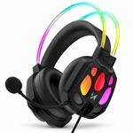 WOZINSKY Gaming Headset mit Mikrofon und RGB-Hintergrundbeleuchtung Gaming...