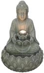 Dehner Gartenbrunnen Yoga, Outdoor-Brunnen, mit LED-Beleuchtung, solarf&auml;hig,