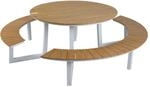 AXI Taco Runder Picknicktisch in Wei&szlig; | Picknickbank aus Aluminium & Polywood,