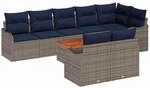 vidaXL Gartensofa-Set 9 STK. Grau Poly-Rattan | H&auml;lt den Au&szlig;enelementen stand,