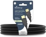 MediaRange HDMI-Kabel Version 1.4 10.2 Gbit/s mit Ethernet 3 m Schwarz | High...