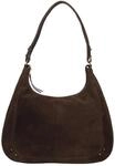 Burkely Leder Schultertasche Sierra Hobo Bag Dark Brown dunkelbraun