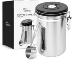 Kaffeedose luftdicht Joejis Kitchen 1800ml Sichtfenster Silber |...