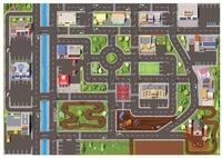 SkippiDoo Kinder Spielteppich Stra&szlig;e & Auto (200x140 cm) - abwaschbar,...