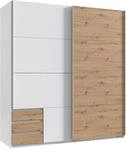 luma-Home 22690/ Schwebet&uuml;renschrank 2-t&uuml;rig, Wei&szlig; &Abs.Eiche Artisan Dekor 