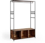 Vicco Kleiderschrank Fyrk, Eiche rustikal, 119.5 x 189 cm | mit offenen Ablagen...