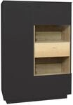 Highboard Lino Anthrazit matt und Eiche massiv