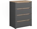 Vicco Kommode Ruben, Anthrazit/Artisan-Eiche, 80 x 100.7 cm
