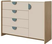 Mirjan24 Kommode Isenat MD09 mit 1 T&uuml;r und 4 Schubladen (Marineblau) |...