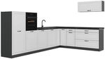 Vicco Eckk&uuml;che R-Line, Wei&szlig; Landhaus/Anthrazit 327 x cm | 8 Module &middot;