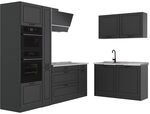 Vicco Eckk&uuml;che R-Line, Anthrazit Landhaus/Anthrazit 230 x 120 cm | 8 Module &middot;