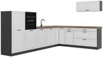 Vicco Eckk&uuml;che R-Line, Wei&szlig; Landhaus/Anthrazit 327 x cm | 8 Module &middot;