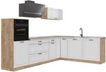 Vicco Eckk&uuml;che R-Line, Wei&szlig; Landhaus/Goldkraft Eiche 287 x cm | 12 Module &middot;