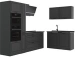 Vicco Eckk&uuml;che R-Line, Anthrazit Landhaus/Anthrazit 230 x 120 cm | 8 Module &middot;