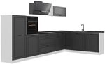 Vicco Eckk&uuml;che R-Line, Anthrazit Landhaus/Wei&szlig; 347 x cm | 8 Module &middot;