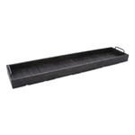 XXL Holz Deko Tablett 90 x 20 cm mit Griffen aus Metall - schwarz | Servier und