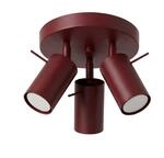 SOLLUX lighting Deckenleuchte innen LED GU10 3P rund burgunderrot, Ring |...