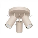 SOLLUX lighting Deckenleuchte innen LED GU10 3P rund taupe, Ring | Deckenlampe...