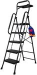 PROREGAL Profi-Trittleiter mit 5 XXL-Stufen, klappbar mit Handlauf und