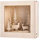 Rayher Holzbausatz 3D-Motivrahmen Winterland, FSC zertifiziert, 20 x 20 cm, Tiefe 6,6