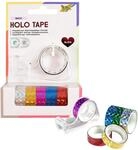 folia 306 - Holographischer Selbstklebefilm, 6 Rollen farbig sortiert 12 mm x 2 m
