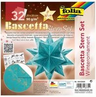 folia 404/2020 - Bastelset Bascetta Stern Winterornament t&uuml;rkis/kupfer, 32 Blatt, 20