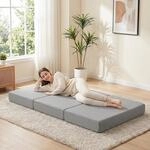HOMCOM Klappmatratze 3-teilig 200x90cm extra dick 15 cm, Oeko-Tex Geeignet 