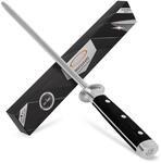ECENCE Premium Wetzstahl 39cm - Profi-Messersch&auml;rfer (65 HRC) Schwarz | aus