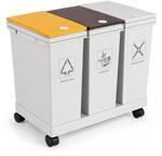 Relaxdays M&uuml;lltrenner, entnehmbare Eimer, Piktogramme, 3x 12 l, wei&szlig; |...