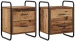 vidaXL H&auml;ngender Nachttisch 2 STK. Altholz 40 x 30 x 50 cm | Wandmontiert f&uuml;r...