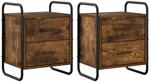 vidaXL H&auml;ngender Nachttisch 2 STK. R&auml;uchereiche 40 x 30 x 50 cm |...