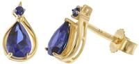 trendor Damen-Ohrringe Gold 333/8K Blaue Ohrstecker 31289 | Ohrringe f&uuml;r...