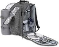 BRUBAKER Picknickrucksack f&uuml;r 2 Personen Grau 28 &times; 40 &times; 22 cm - mit...